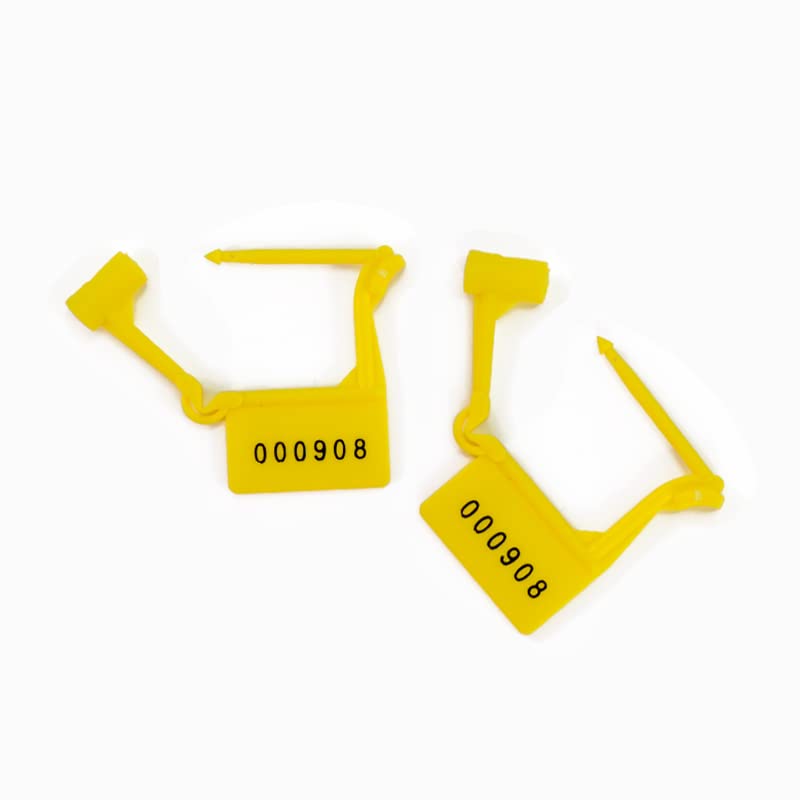 LeadSeals Plastic Security Padlock Seals Numbered Tamper Proof Disposable Self-Locking Plastic Medical Tags (Pack of 100 PCS) (Yellow) - Image 2